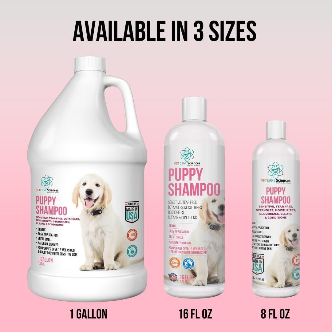 8 Fl Oz Tearless Puppy Shampoo and Conditioner - anti Itch Dog Shampoo Sensitive Skin - Coconut Oil Oatmeal Pet Shampoo for Puppies