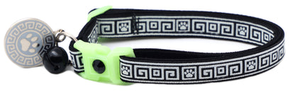 Greek Key Breakaway Cat Collar-32