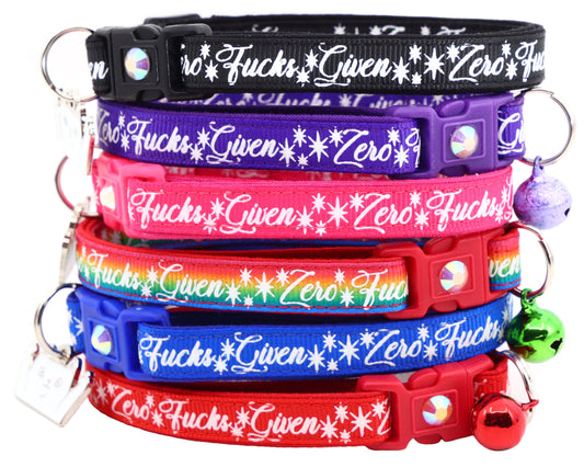 Zero Fucks Given Cat Collar
