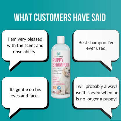 8 Fl Oz Tearless Puppy Shampoo and Conditioner - anti Itch Dog Shampoo Sensitive Skin - Coconut Oil Oatmeal Pet Shampoo for Puppies