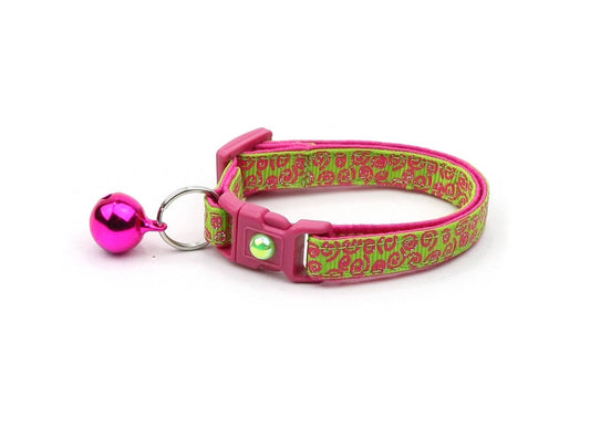 Pink Squiggles Cat Collar