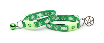 Witch's Familiar on Green Cat Collar-2